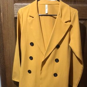Stylish Mustard Double-Breasted Coat